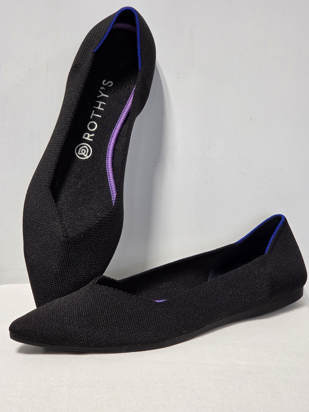 Rothy's 'The Point' Slip-On Knit Ballet Flat Black Size-US 11.5